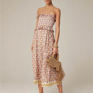 J crew Floral Strapless Maxi Dress